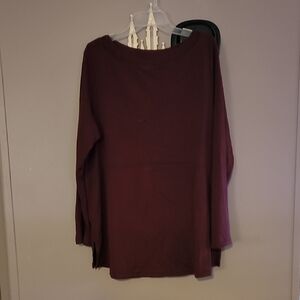 Women's Long Sleeve Top - Burgundy